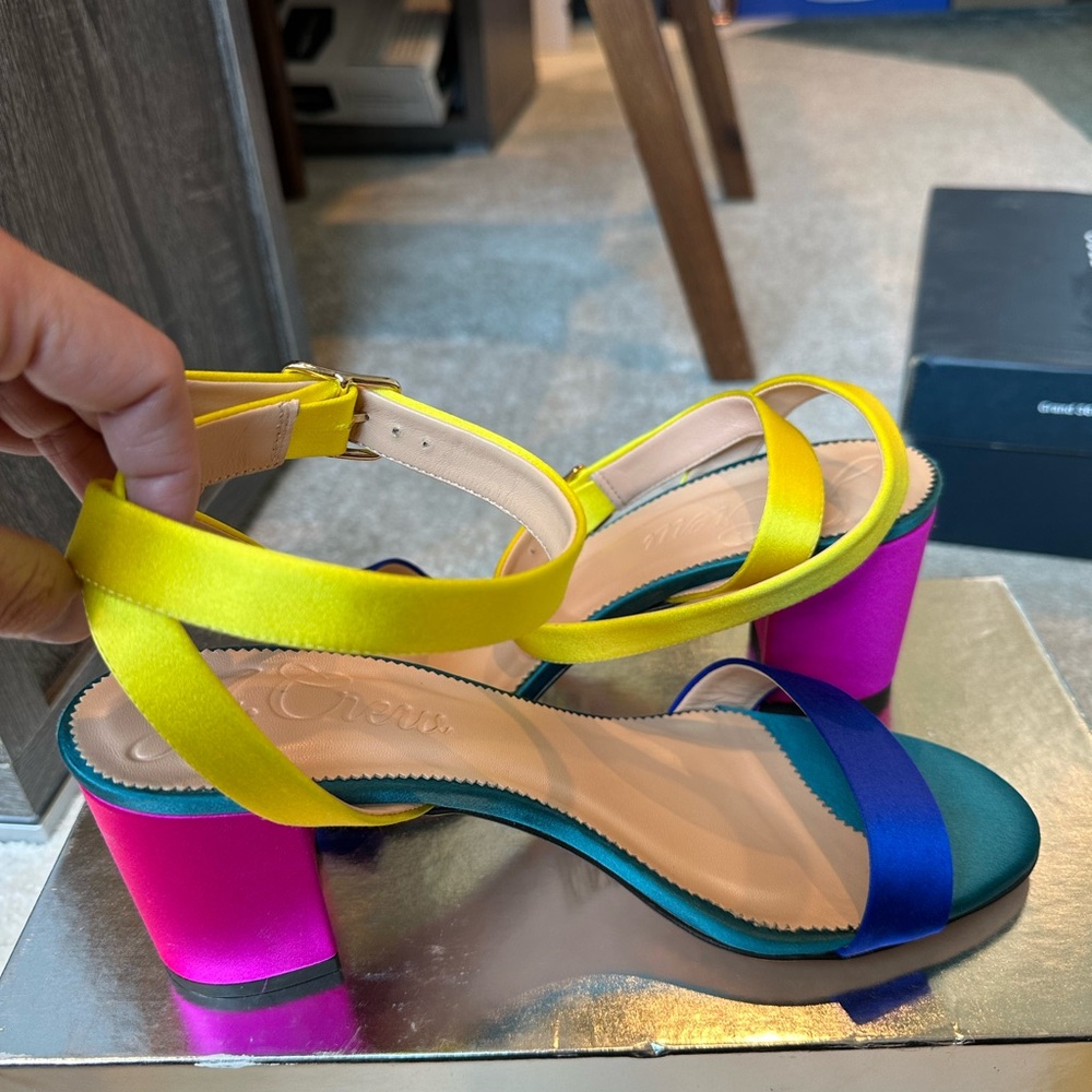 J.Crew Collection Lucie Ankle Strap Colorblock Heel